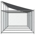 Načíst obrázek do prohlížeče galerie, Klec pro psy se střechou a dvířky šedá 8x2x2 m pozinkovaná ocel

