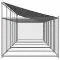 Načíst obrázek do prohlížeče galerie, Klec pro psy se střechou a dvířky šedá 12x2x2m pozinkovaná ocel

