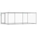 Načíst obrázek do prohlížeče galerie, Klec pro psy s dvířky šedá 4 x 2 x 1,5 m pozinkovaná ocel

