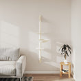 Načíst obrázek do prohlížeče galerie, Nástěnné škrabadlo pro kočky se sloupkem krémové 142,5 cm
