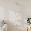 Načíst obrázek do prohlížeče galerie, Nástěnné škrabadlo pro kočky se sloupkem krémové 142,5 cm
