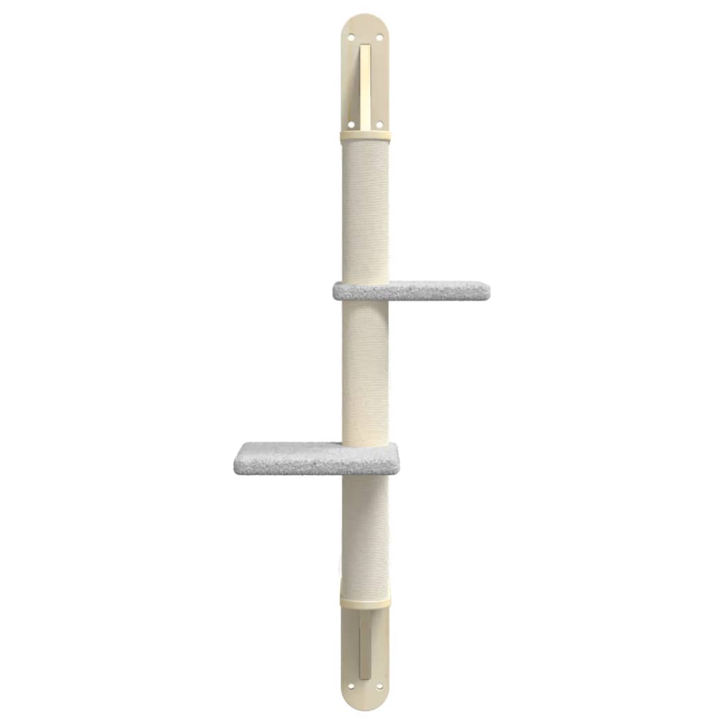 Nástěnné škrabadlo pro kočky se sloupkem světle šedé 108 cm