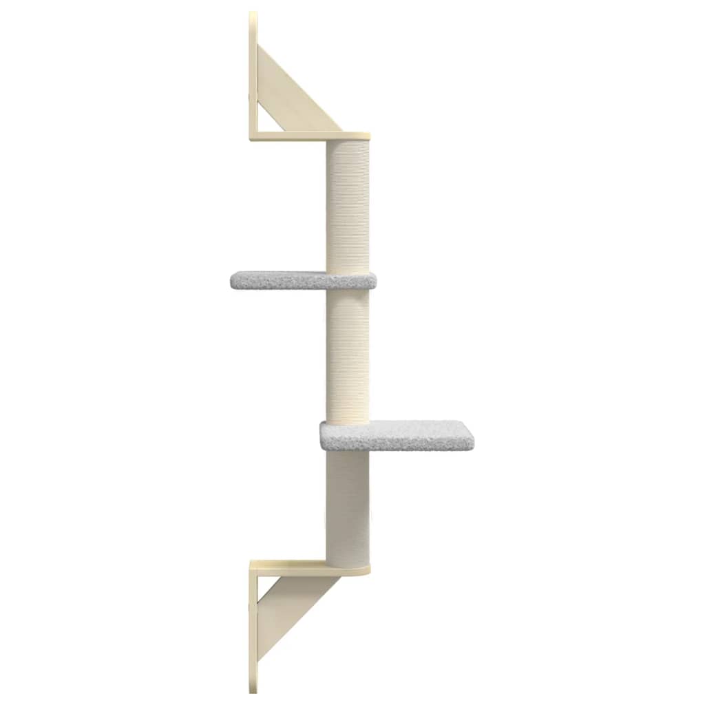 Nástěnné škrabadlo pro kočky se sloupkem světle šedé 108 cm