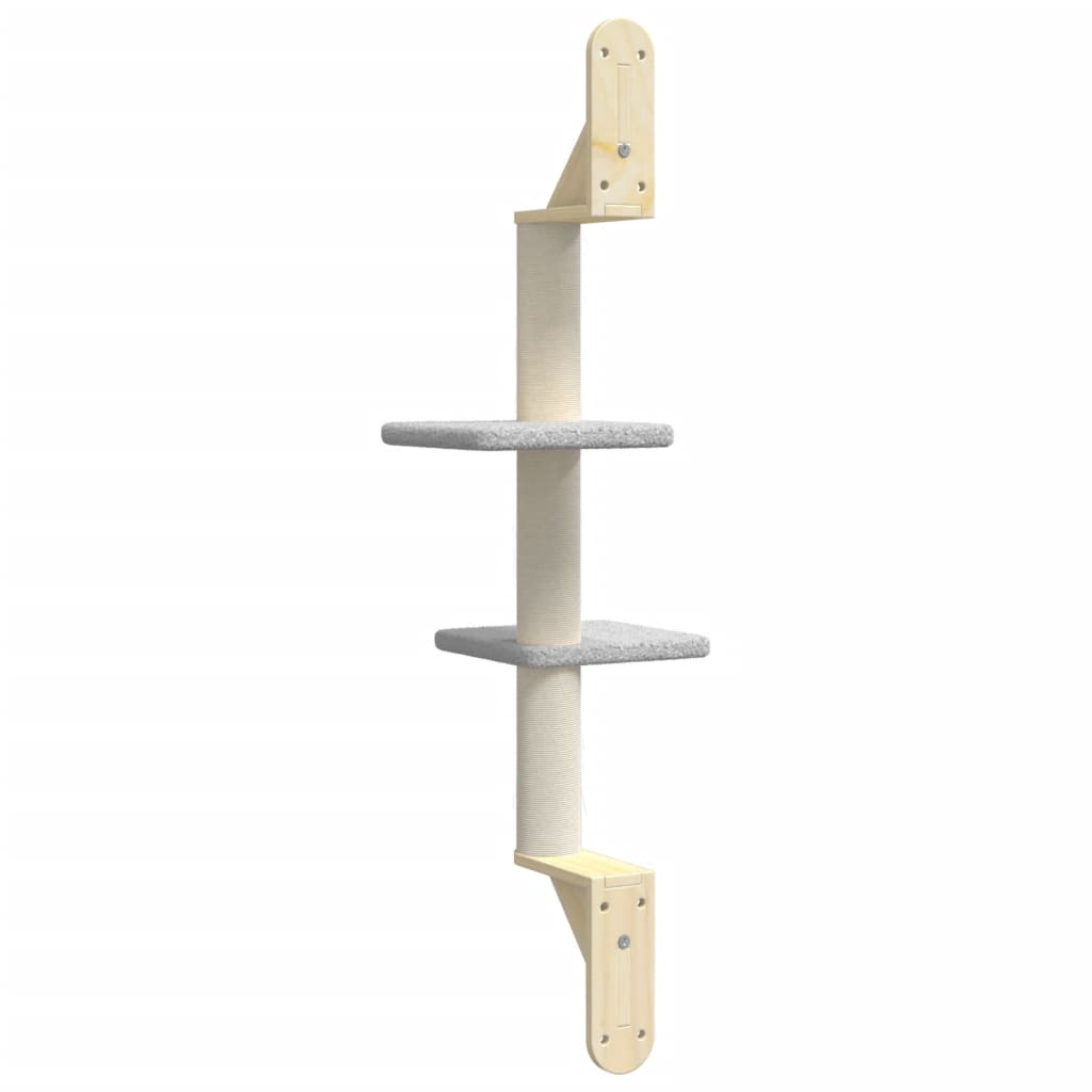Nástěnné škrabadlo pro kočky se sloupkem světle šedé 108 cm