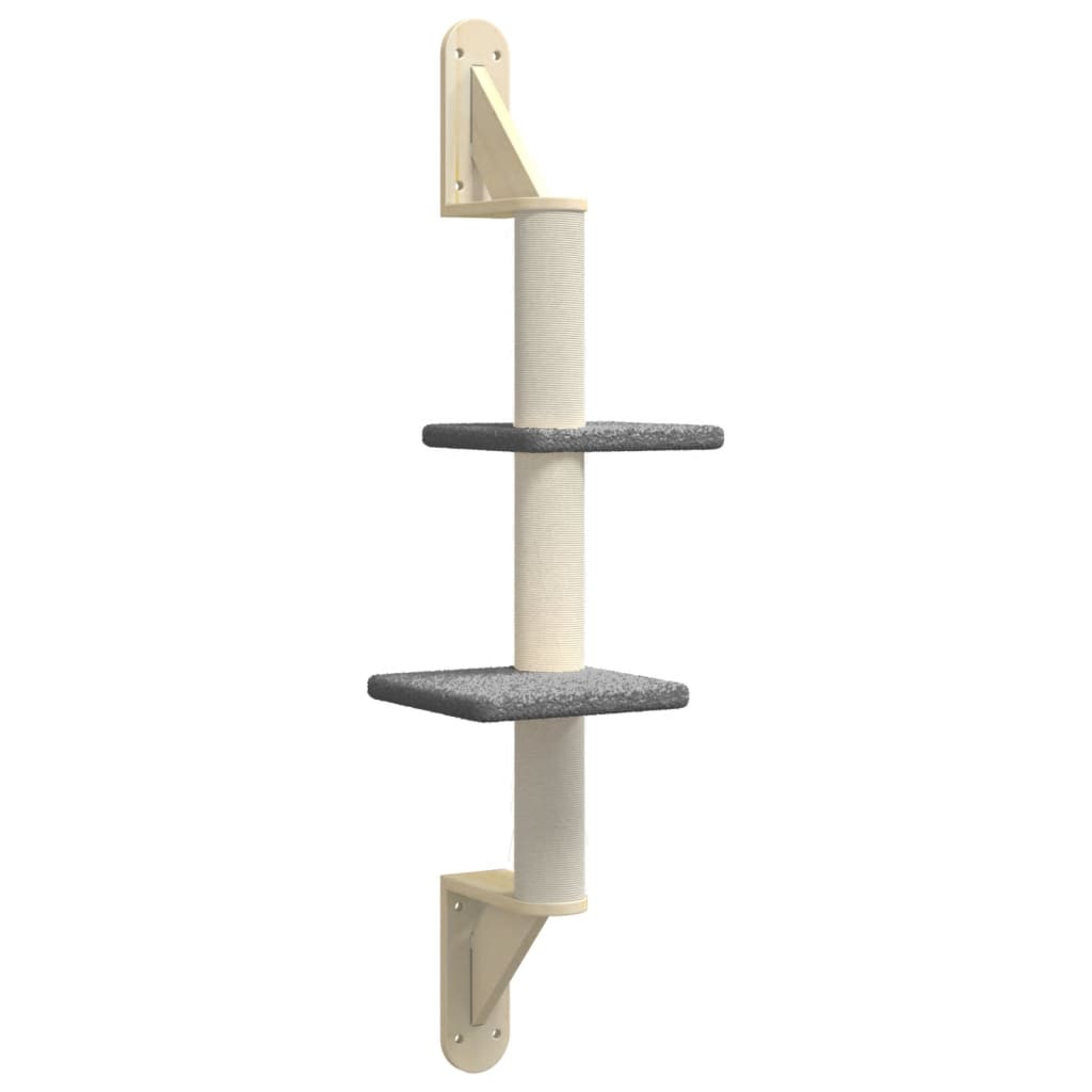 Nástěnné škrabadlo pro kočky se sloupkem tmavě šedé 108 cm