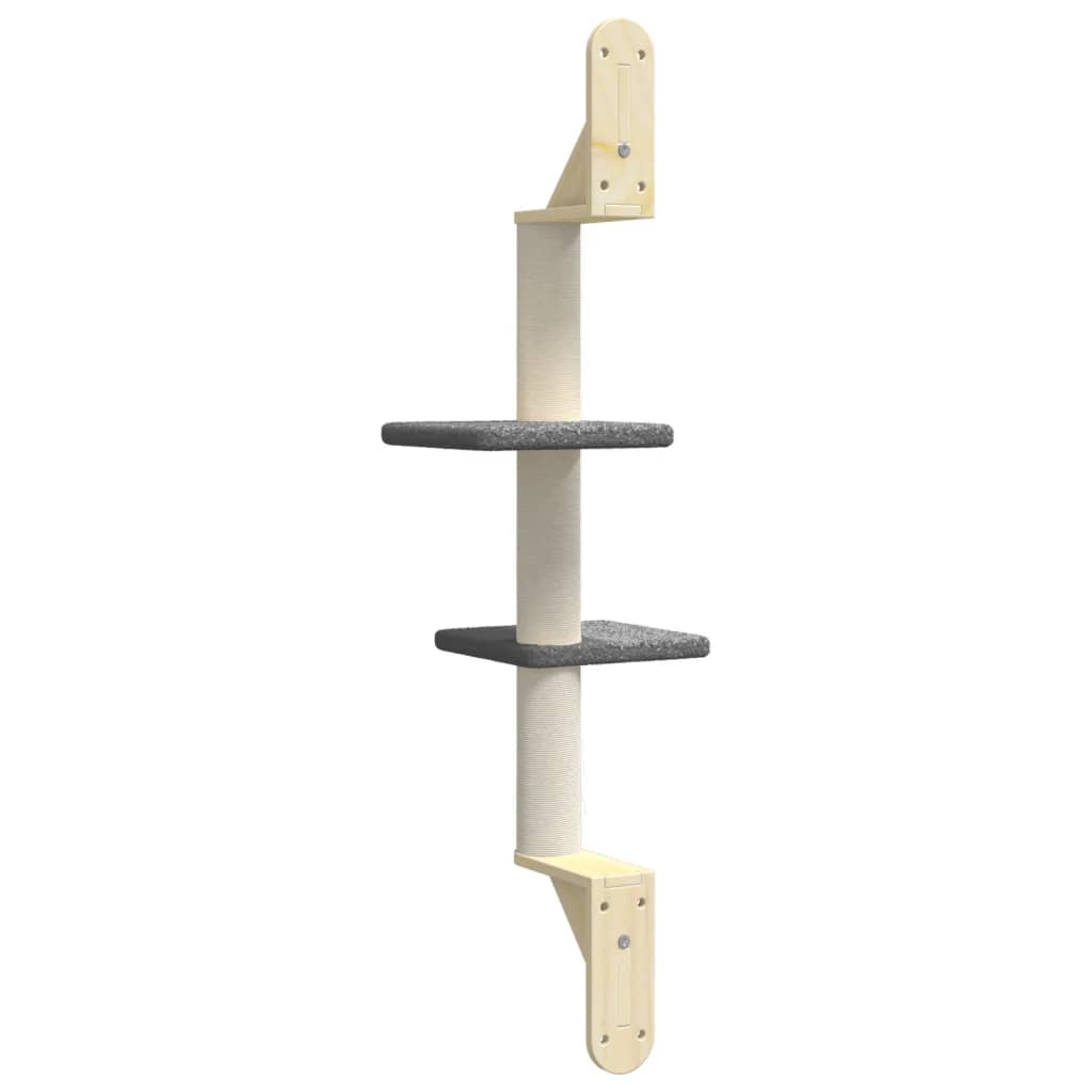 Nástěnné škrabadlo pro kočky se sloupkem tmavě šedé 108 cm