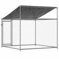 Načíst obrázek do prohlížeče galerie, Klec pro psy se střechou a dvířky šedá 2x2x2 m pozinkovaná ocel
