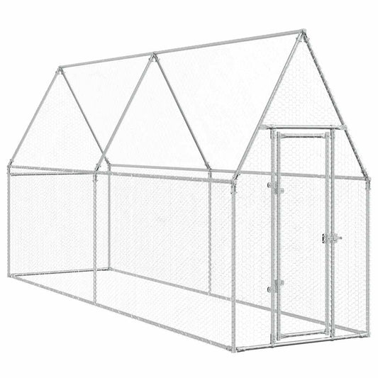 Klec pro kuřata stříbrná 400 x 100 x 190 cm pozinkovaná ocel