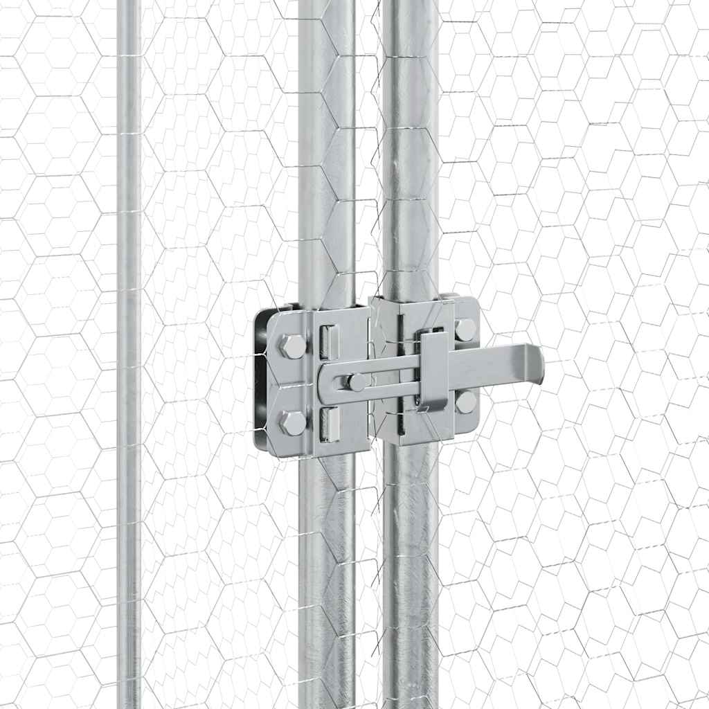 Klec pro kuřata stříbrná 400 x 100 x 190 cm pozinkovaná ocel