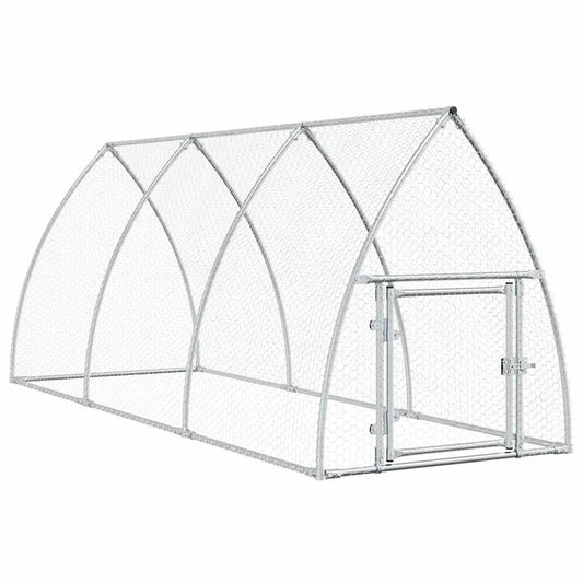 Klec pro kuřata stříbrná 300 x 105 x 120 cm pozinkovaná ocel