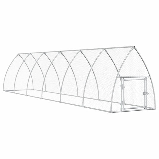 Klec pro kuřata stříbrná 600 x 105 x 120 cm pozinkovaná ocel