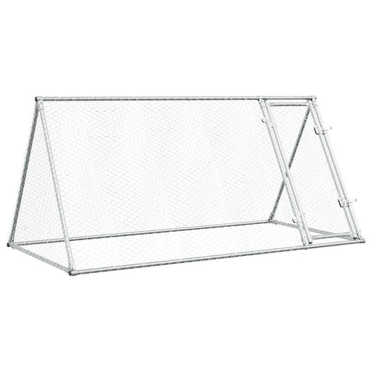 Klec pro kuřata stříbrná 200 x 105 x 91 cm pozinkovaná ocel