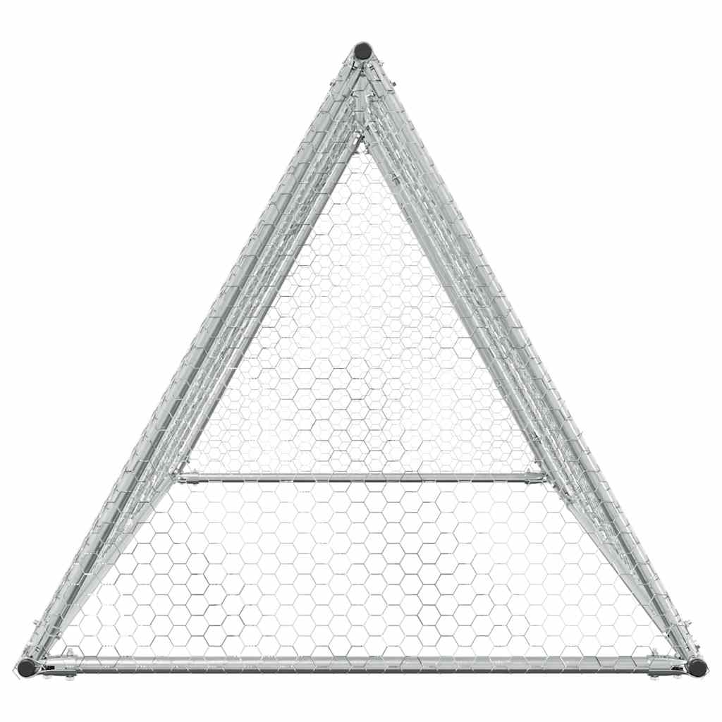 Klec pro kuřata stříbrná 200 x 105 x 91 cm pozinkovaná ocel