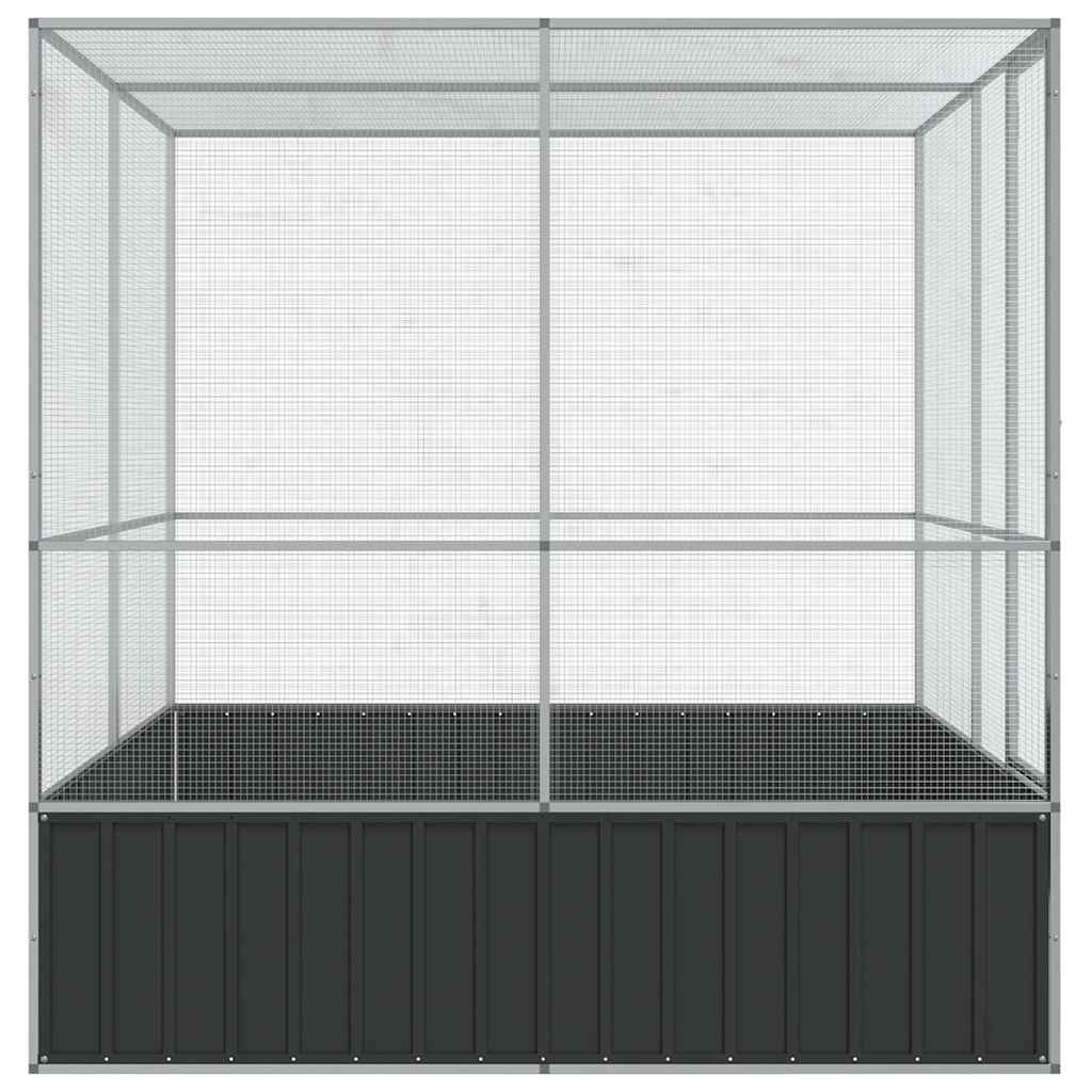 Voliéra stříbrná 211 x 207 x 212 cm ocel