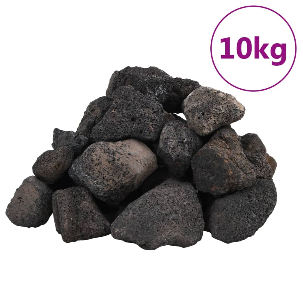 Sopečné kameny 10 kg černé 5–8 cm