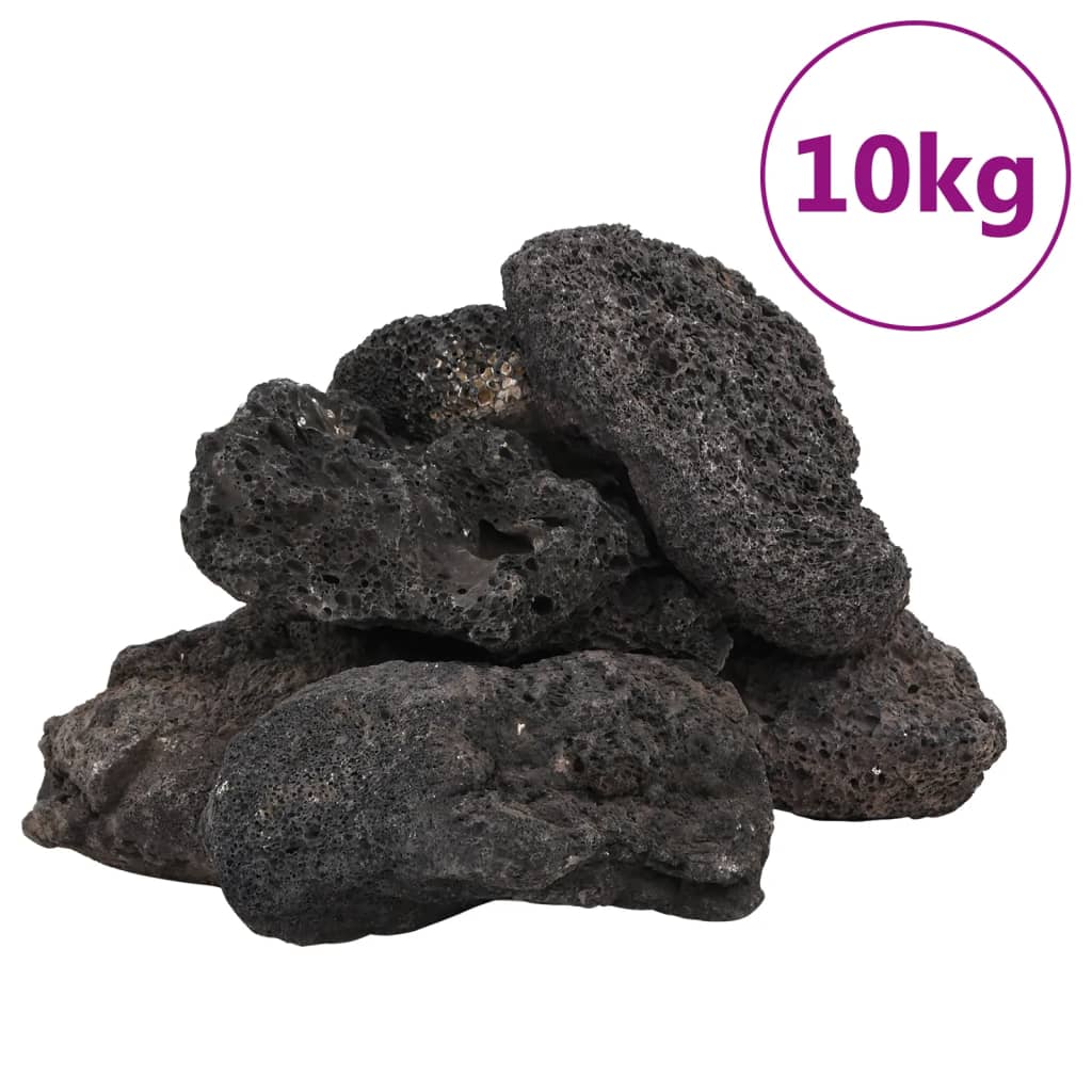 Sopečné kameny 10 kg černé 10–30 cm