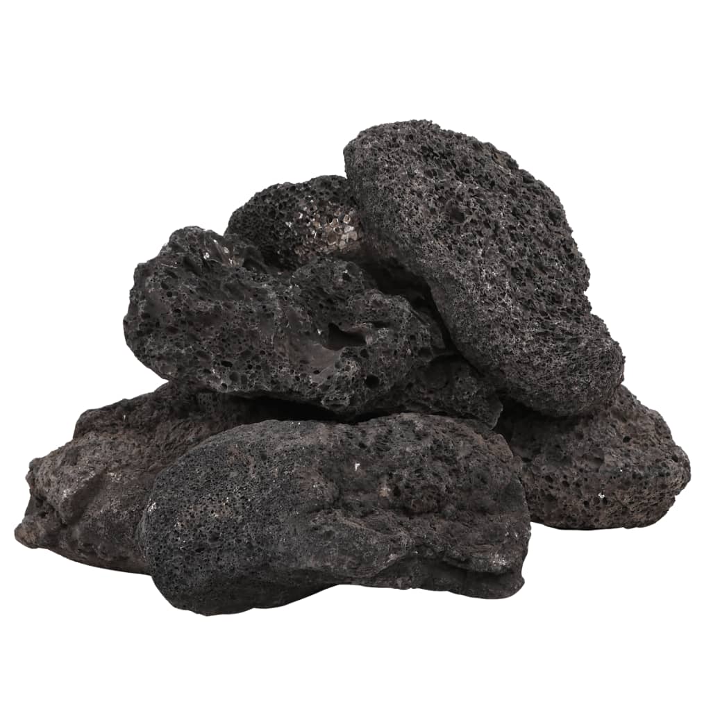 Sopečné kameny 10 kg černé 10–30 cm