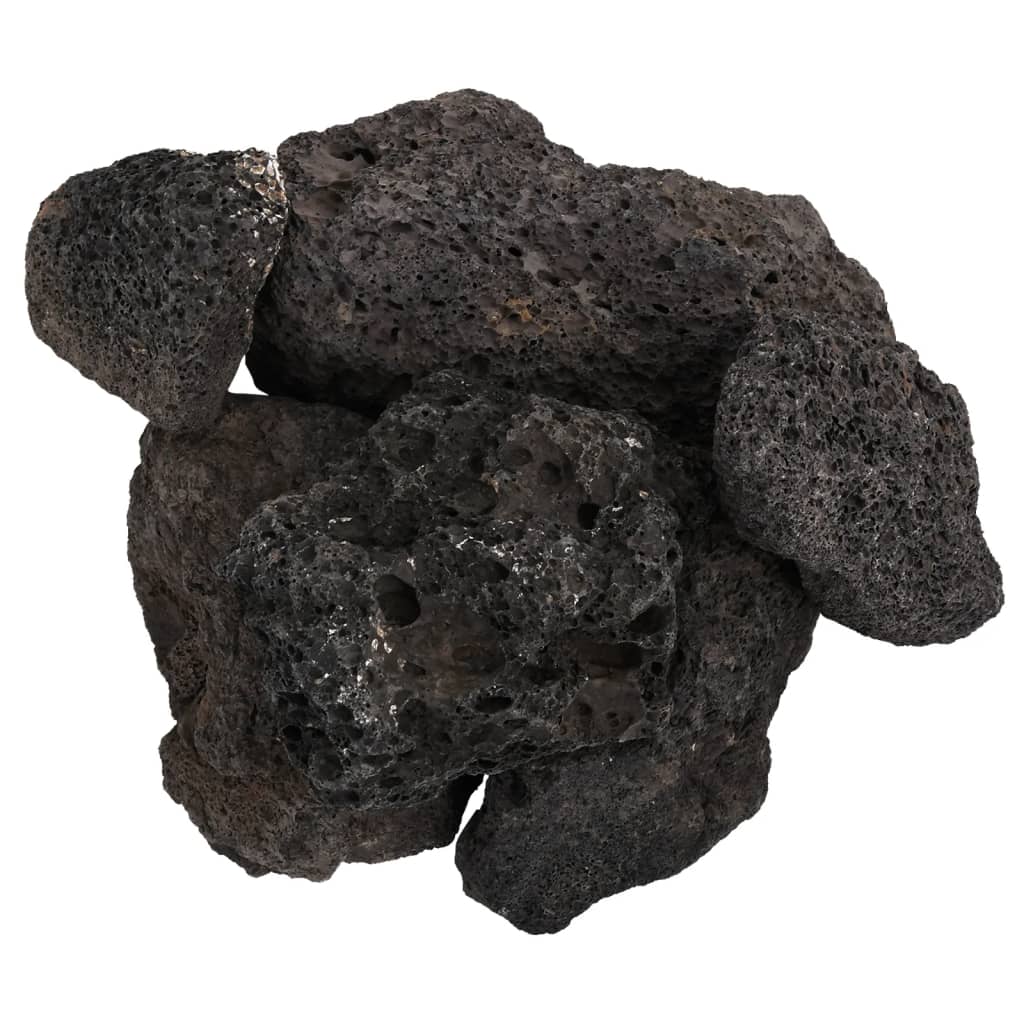 Sopečné kameny 10 kg černé 10–30 cm