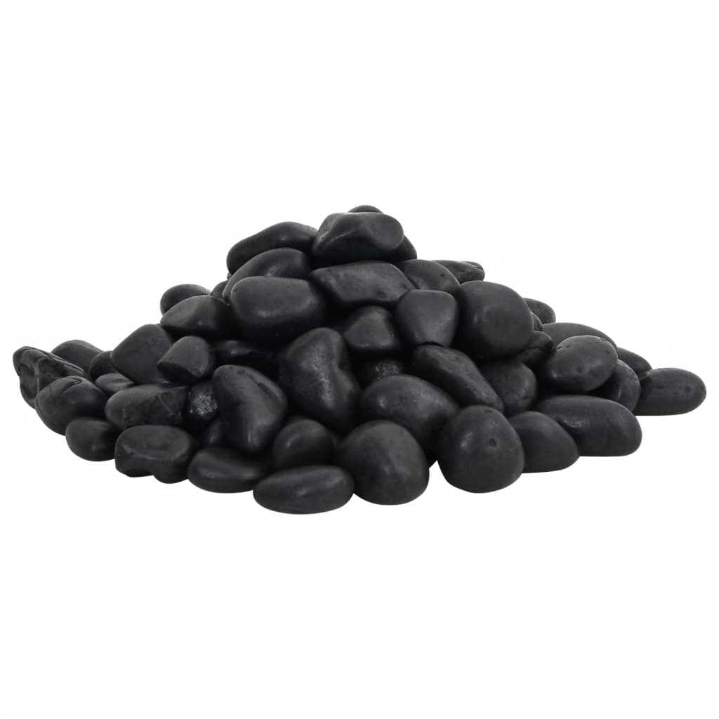 Leštěné oblázky 10 kg černé 2–5 cm