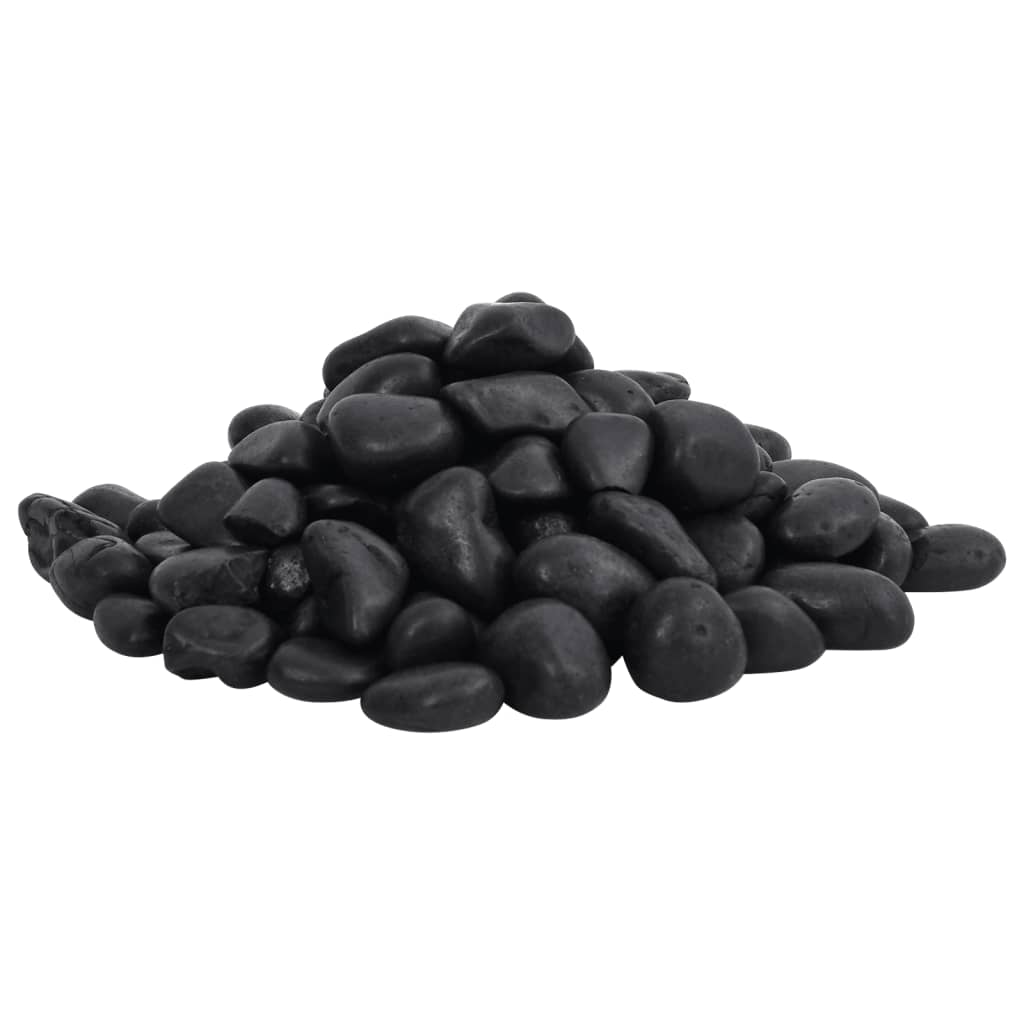 Leštěné oblázky 25 kg černé 2–5 cm