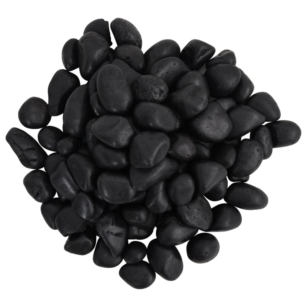 Leštěné oblázky 25 kg černé 2–5 cm