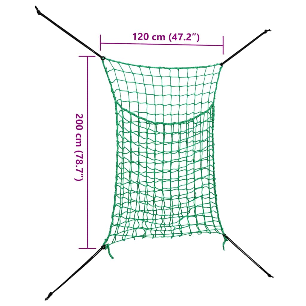 Sítě na seno 2 ks obdélníkové zelené 200 x 120 cm PP