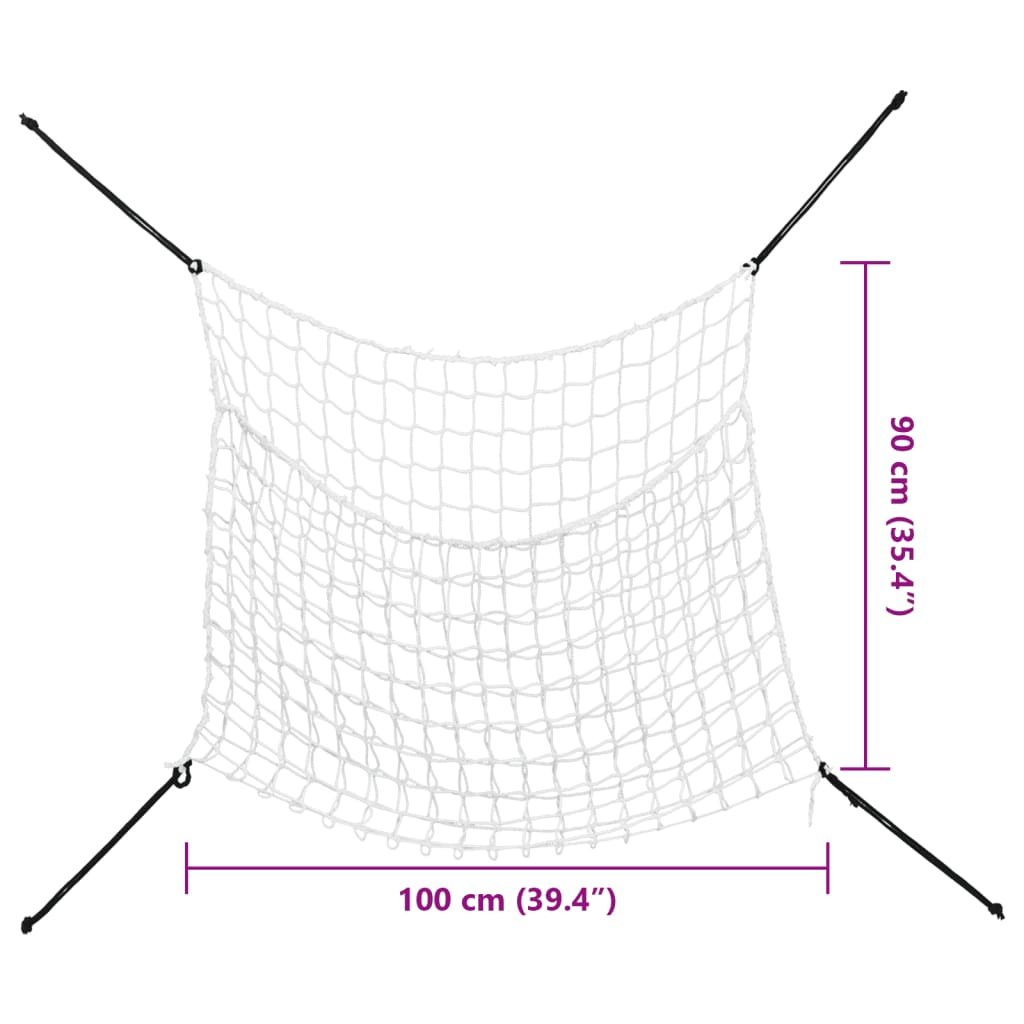 Sítě na seno 2 ks obdélníkové bílé 100 x 90 cm PP