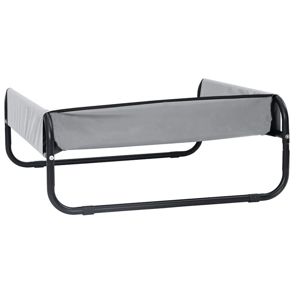 Psí postel Světle šedá 75 x 75 x 30 cm Ocel