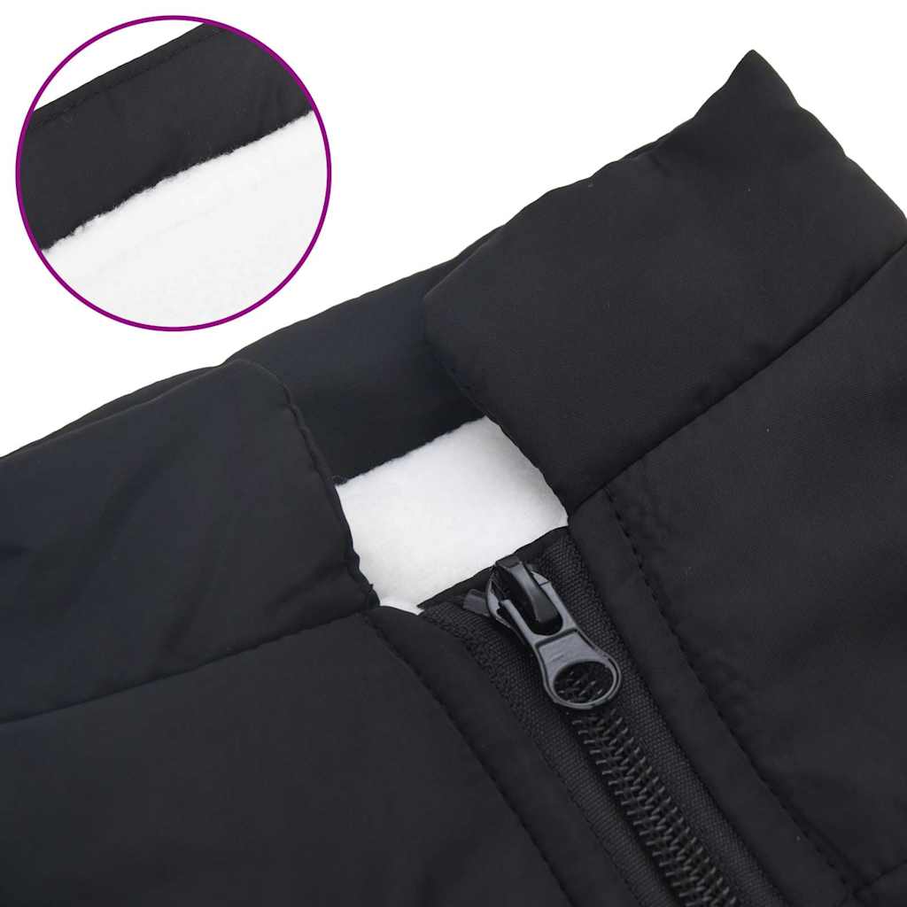 Bunda pro psa s postrojem nepromokavá reflexní černá L40