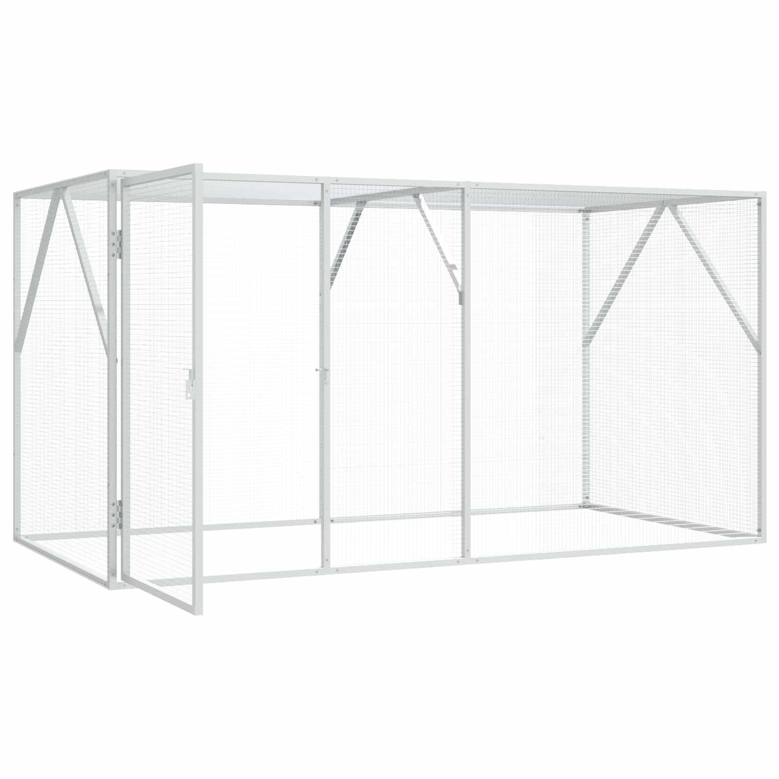 Ptačí klec Antracit 208 x 102 x 108 cm Pozinkovaná ocel