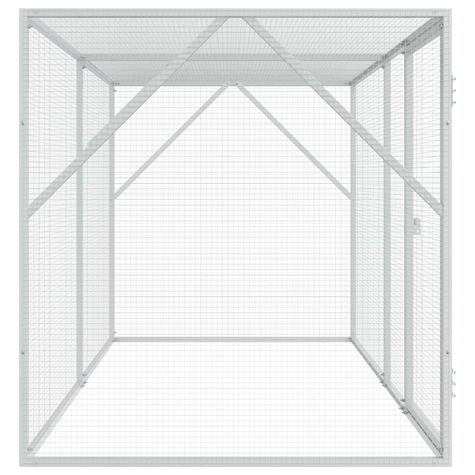 Ptačí klec Antracit 208 x 102 x 108 cm Pozinkovaná ocel