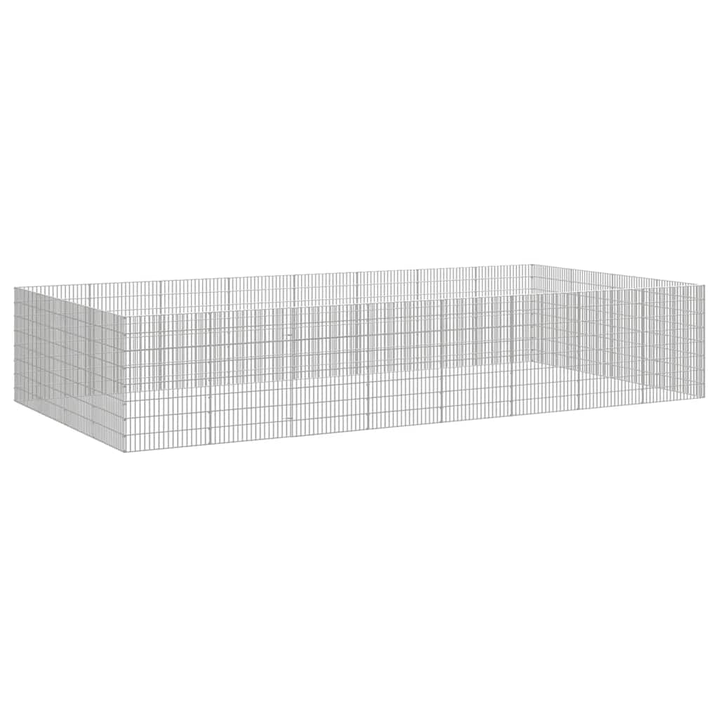 Ohrádka pro zvířata 24 panelů 54 x 80 cm pozinkované železo