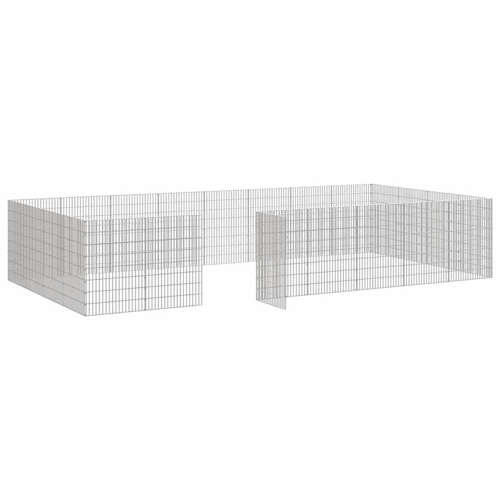Ohrádka pro zvířata 24 panelů 54 x 80 cm pozinkované železo