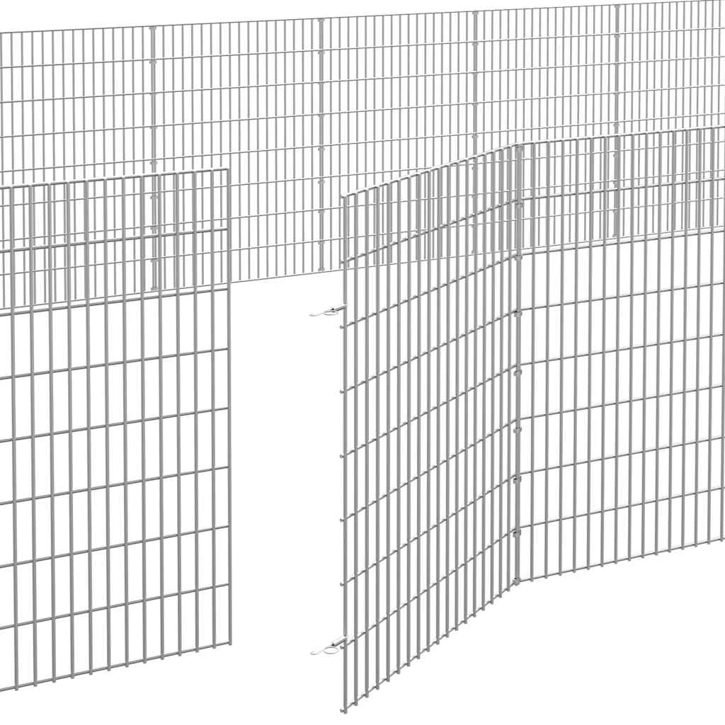 Ohrádka pro zvířata 48 panelů 54 x 80 cm pozinkované železo