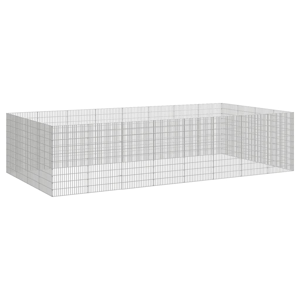 Ohrádka pro zvířata 24 panelů 54 x 100 cm pozinkované železo