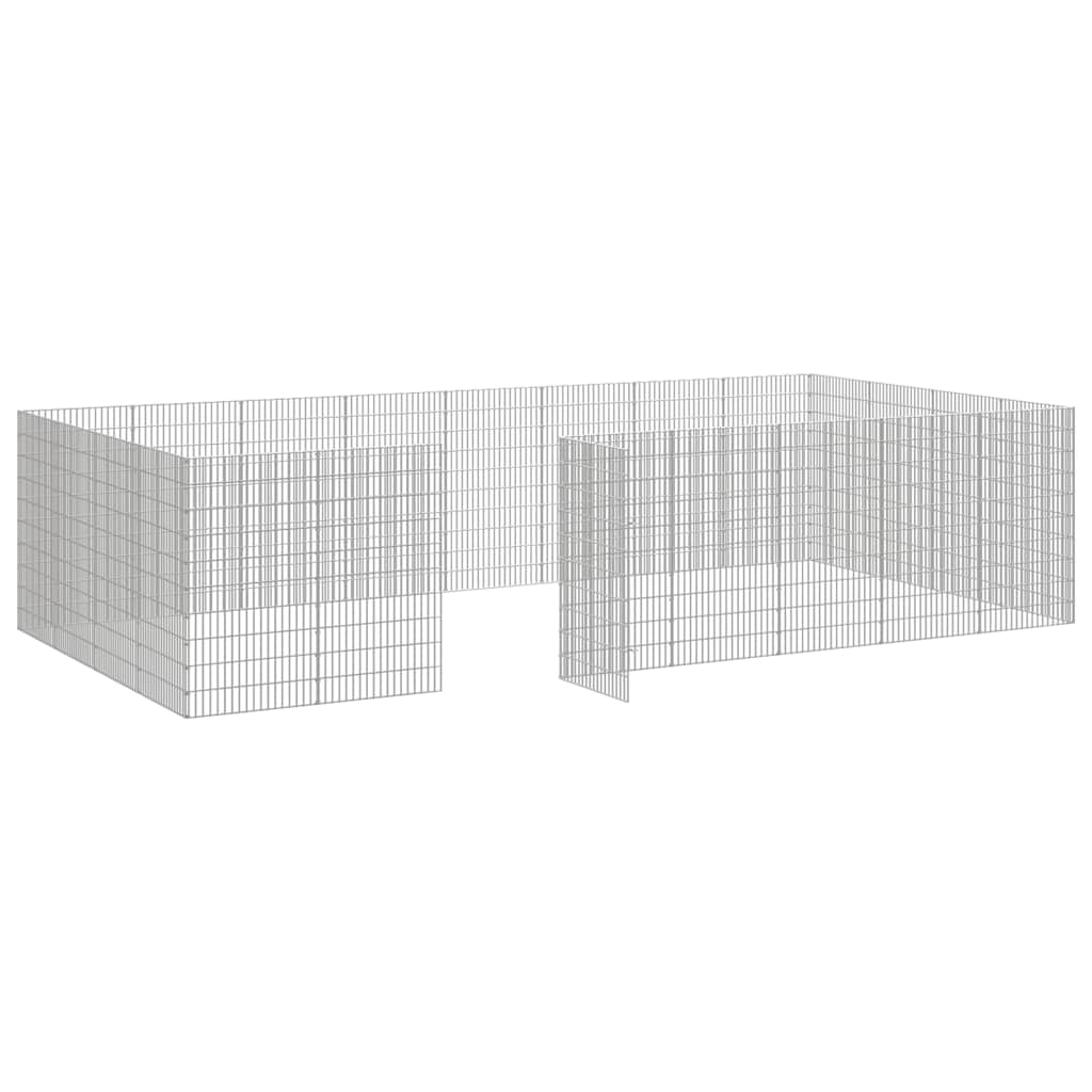 Ohrádka pro zvířata 24 panelů 54 x 100 cm pozinkované železo
