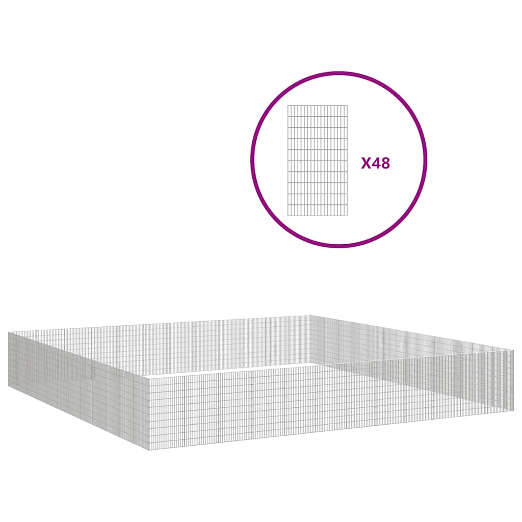 Ohrádka pro zvířata 48 panelů 54 x 100 cm pozinkované železo