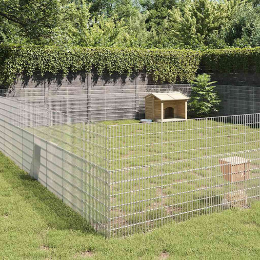 Ohrádka pro zvířata 48 panelů 54 x 100 cm pozinkované železo