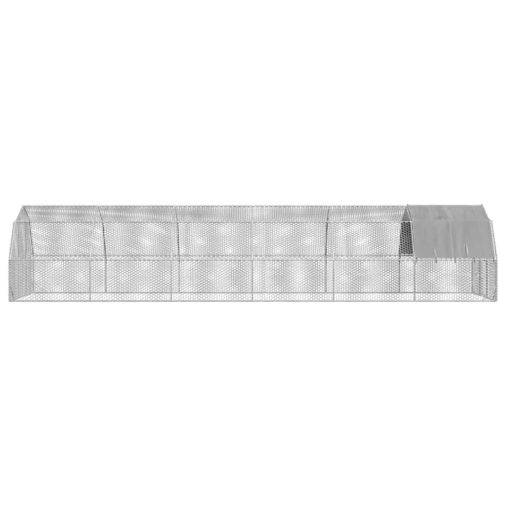 Výběh pro slepice se střechou 2,5x12x2,25 m pozinkovaná ocel
