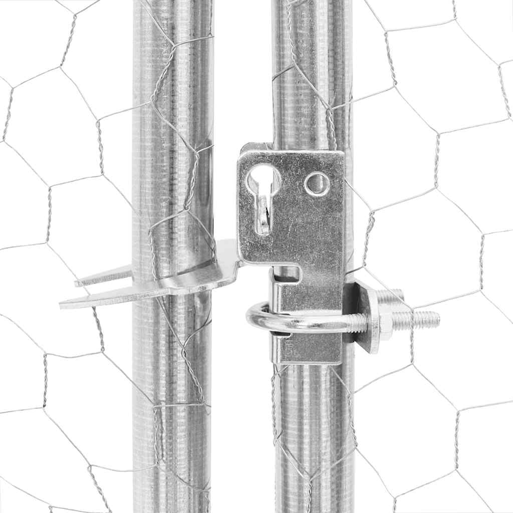 Výběh pro slepice se střechou 2,5x12x2,25 m pozinkovaná ocel