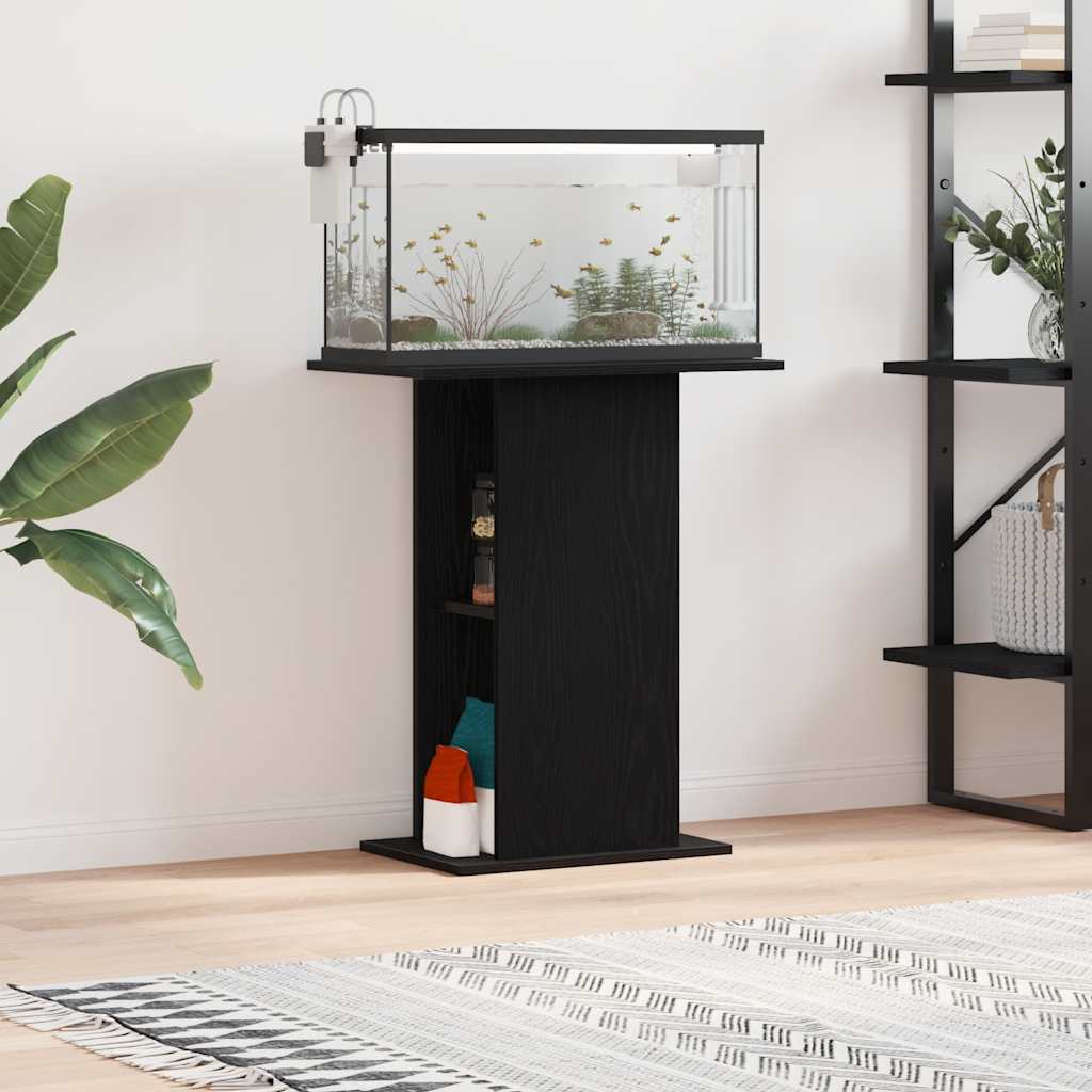 Stojan na akvárium Dub černý 60,5x36x72,5 cm Dřevěná konstrukce