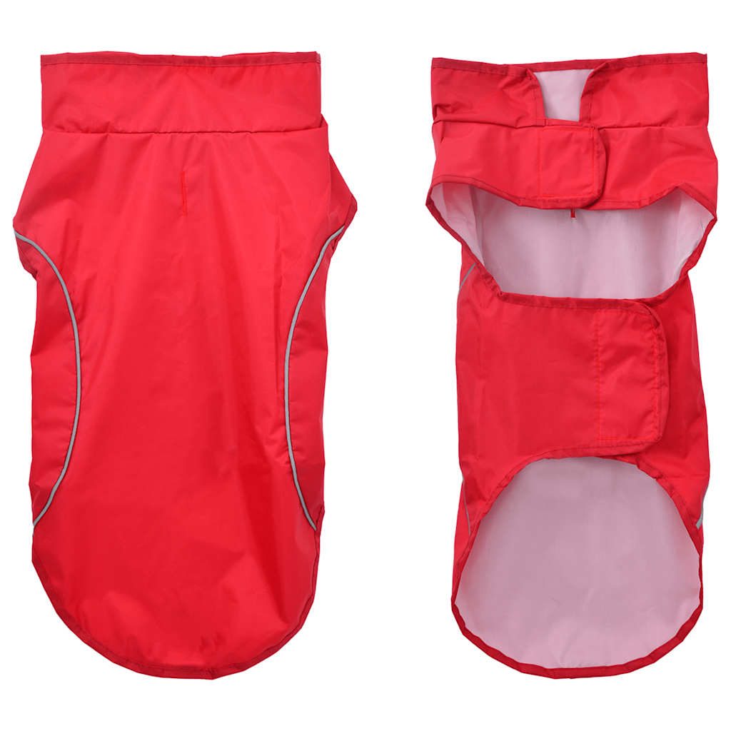 Pláštěnka pro psy s reflexními proužky polyester červená M