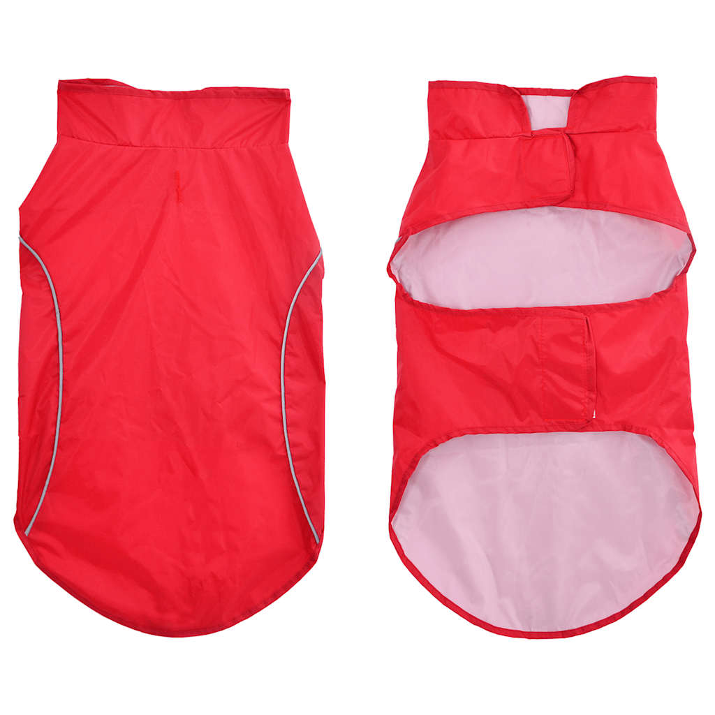 Pláštěnka pro psy s reflexními proužky polyester červená L
