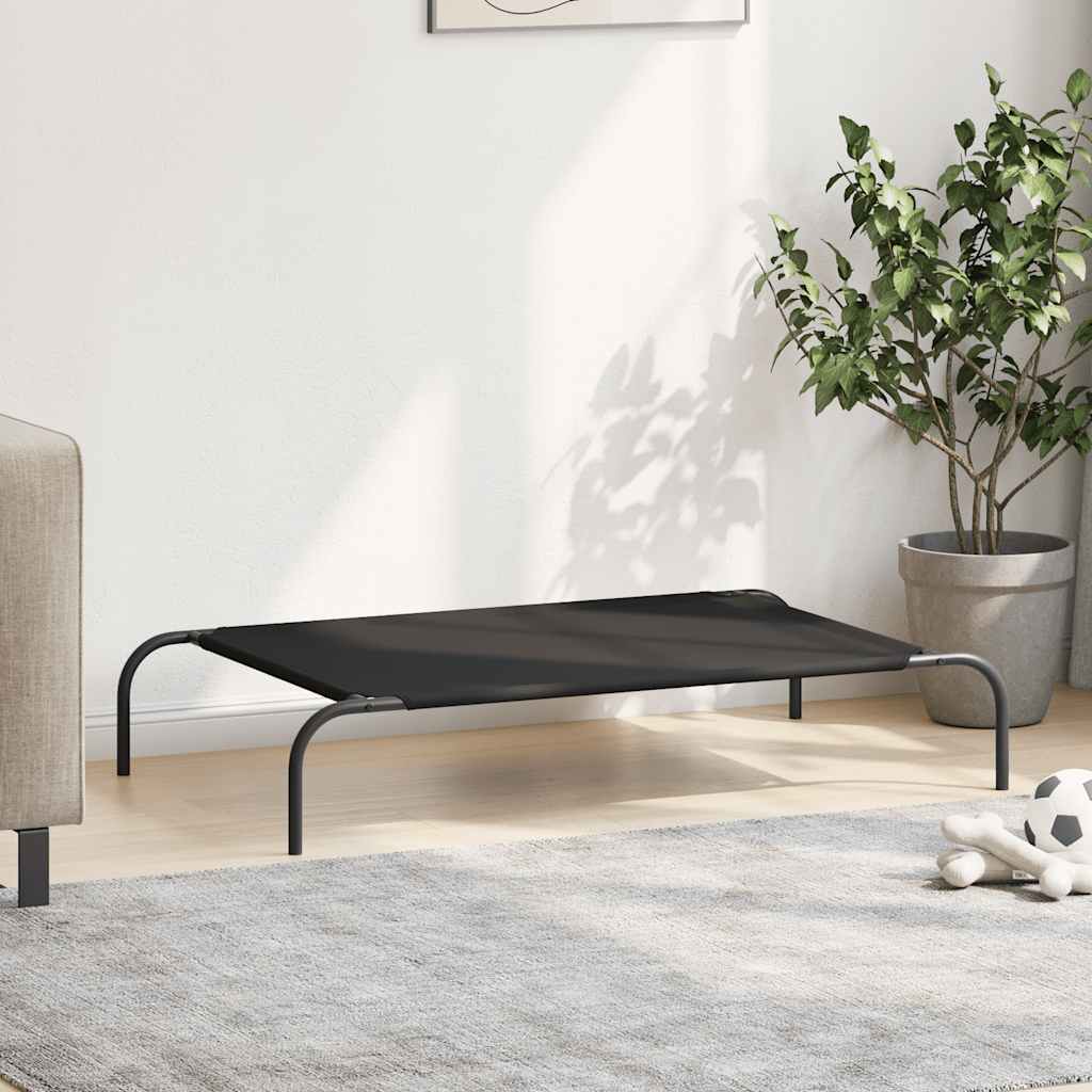 vyvýšený pelíšek pro psy  černý 110x65x20cm Oxford Fabric a ocel