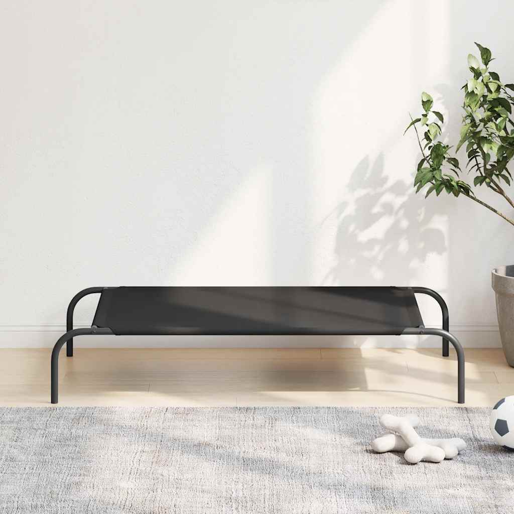 vyvýšený pelíšek pro psy  černý 110x65x20cm Oxford Fabric a ocel