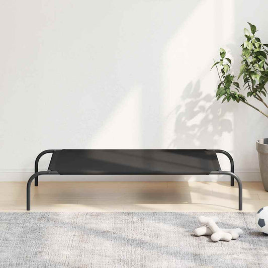 Vyvýšený pelíšek pro psy černý 110 × 65 × 20 cm Oxford tkanina a ocel