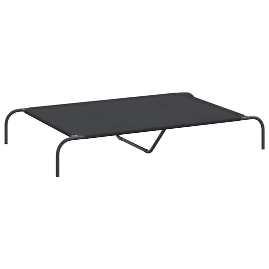 vyvýšený pelíšek pro psy  černý 130x80x20cm Oxford Fabric a ocel