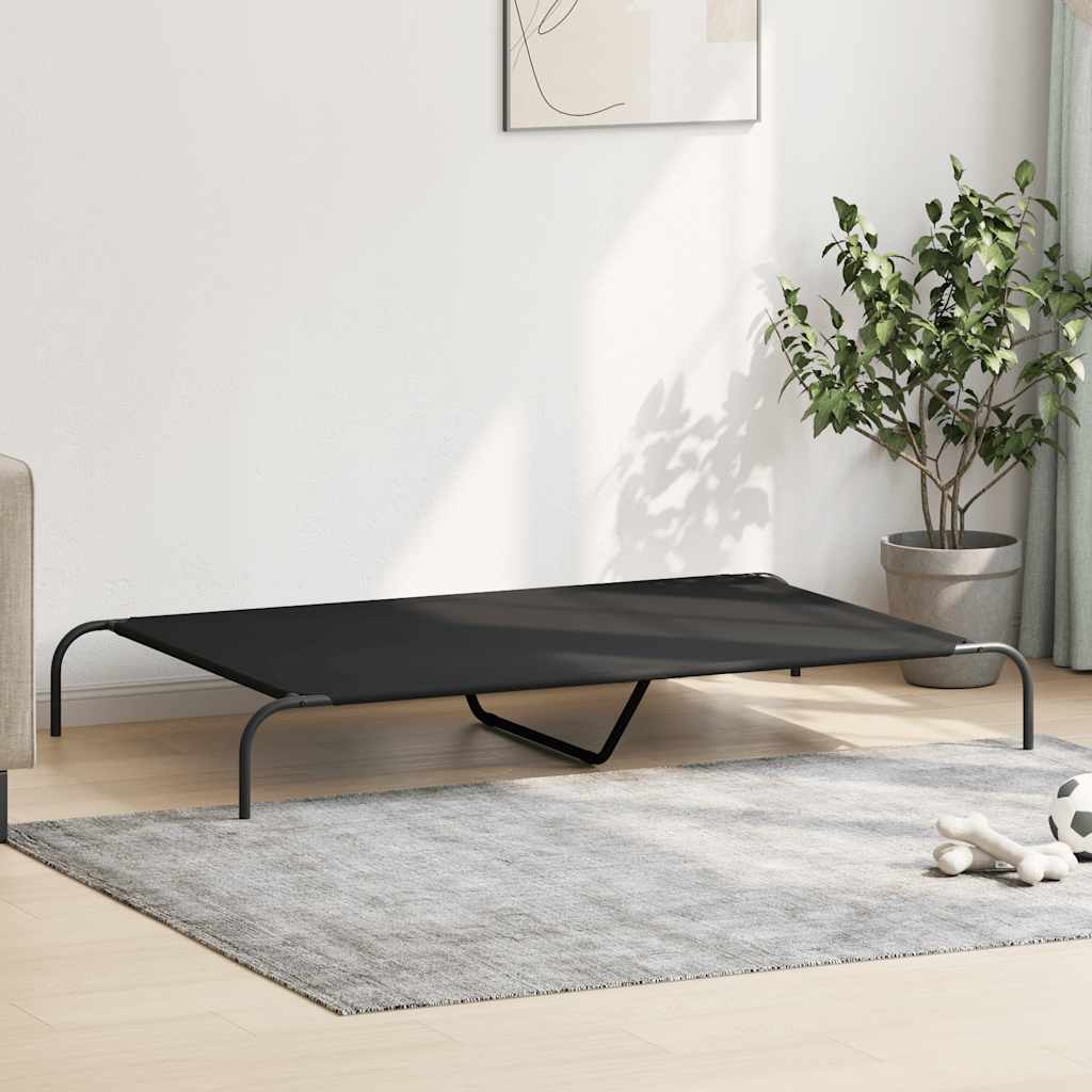 vyvýšený pelíšek pro psy  černý 150x90x20cm Oxford Fabric a ocel