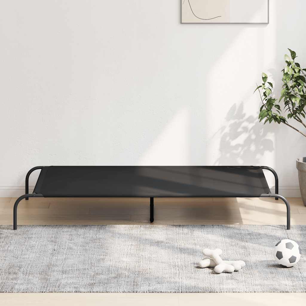 vyvýšený pelíšek pro psy  černý 150x90x20cm Oxford Fabric a ocel