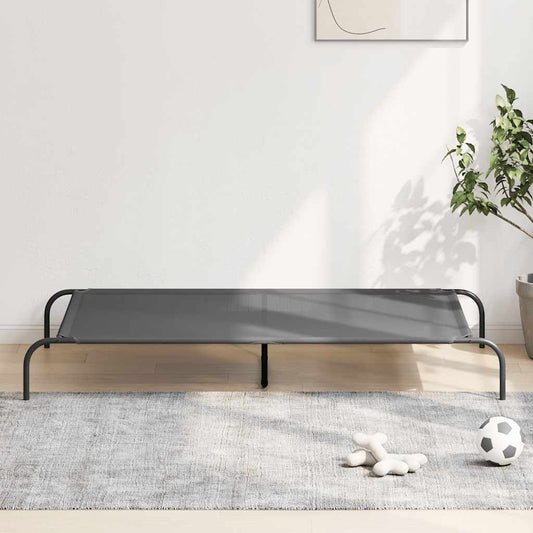 Vyvýšený pelíšek pro psy šedý 150 × 90 × 20 cm textilen a ocel